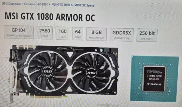 MSI GTX 1080 ARMOR OC 8GB – FULLY TESTED & STABLE – $140 - Photo 8