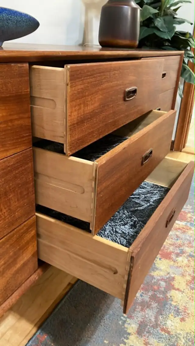 Mid century. Teak TECK. Crédence, buffet, commode, bahut televis - Photo 4