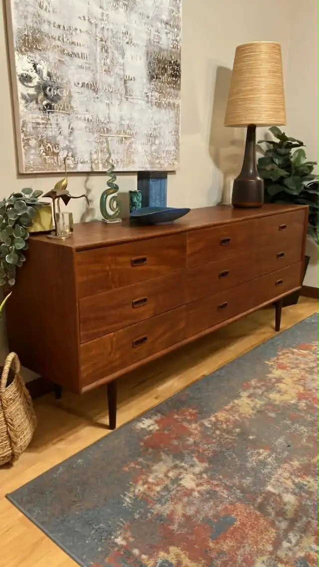 Mid century. Teak TECK. Crédence, buffet, commode, bahut televis - Photo 9