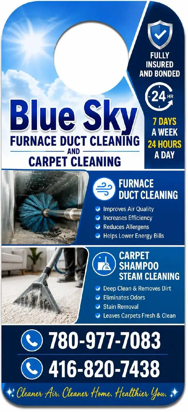 furnace duct cleaning and carpet shampoo steam cleaning
