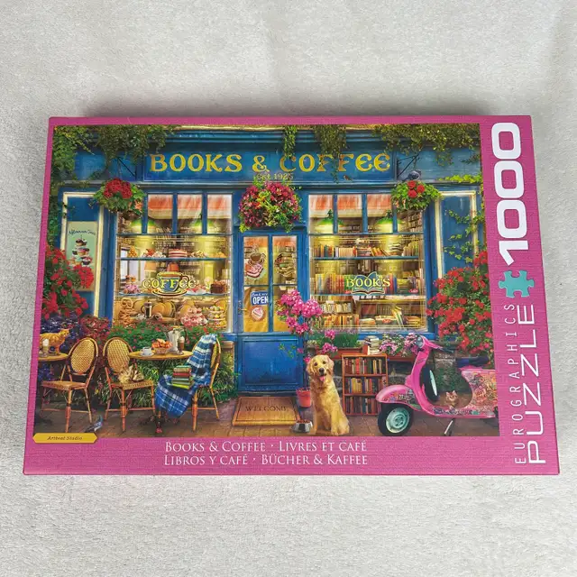 1000pc Eurographics 'Books & Coffee' Puzzle - Like New!