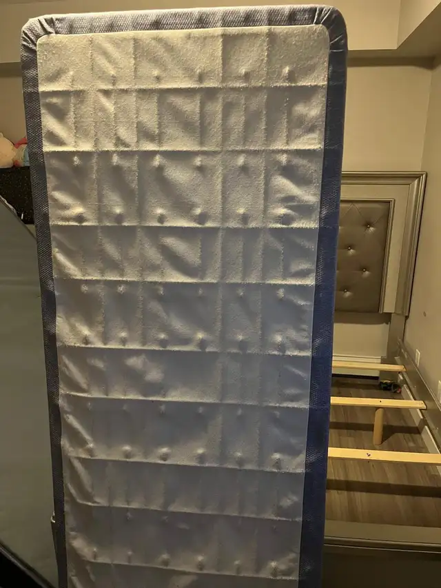 King size bed frame with a diamond tufted headboard. Upholstered - Photo 4