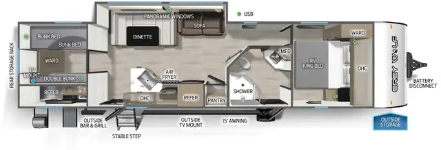 2026 Grey Wolf 29TE Bunk Model