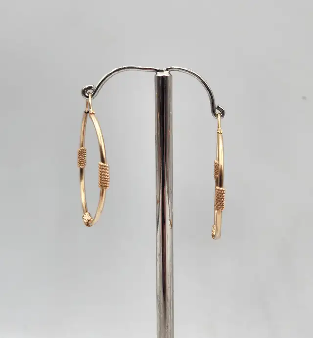 10k Gold Earrings / Hoops / Diamond Studs / Opals / Aquamarines - Photo 3