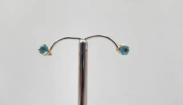10k Gold Earrings / Hoops / Diamond Studs / Opals / Aquamarines - Photo 4