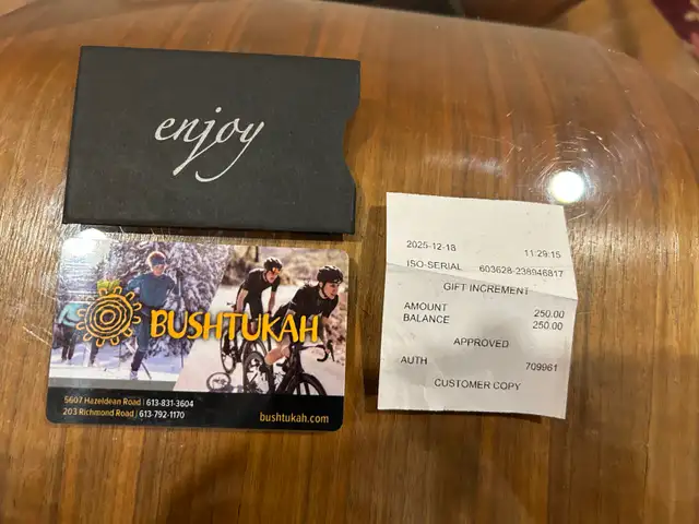 Bushtukah Gift certificate valued at $250 for only $200