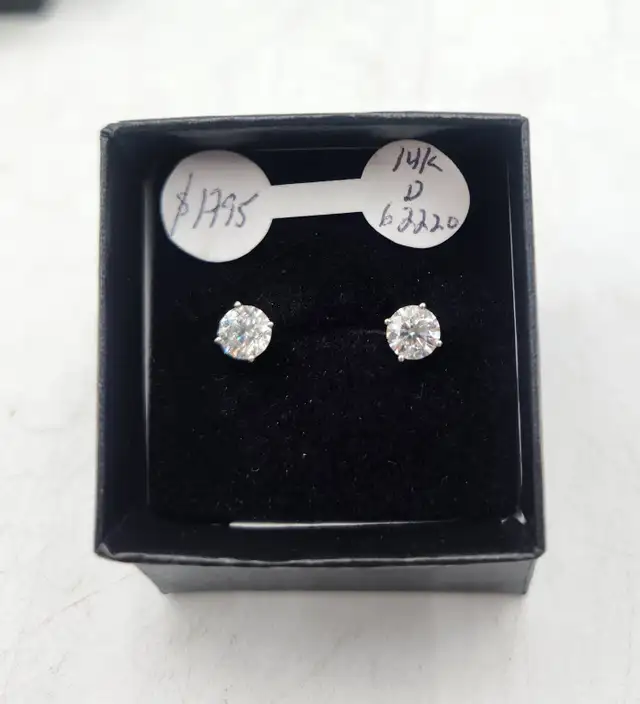 14k Gold Earrings / Hoops / Diamond Studs / Rubies / Amethyst - Photo 2