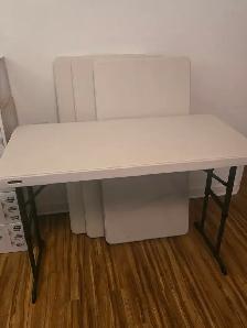 4 Lifetime 4FT Table ADJUSTABLE $300.00 TEMPO 6X8 WITH FRAME150$
