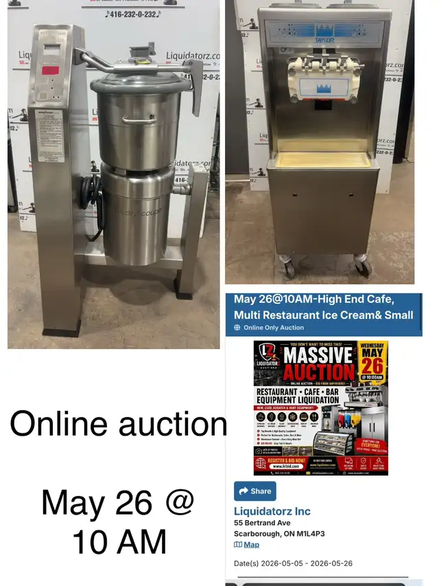 Taylor ice cream maker Robot coupe food processor online auction