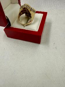 Men's 10K Gold Diamond Cross Ring w Appaisal ~Size 8 - Photo 3