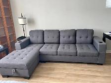 New 3 Seater L Shaped Sofa With Free Delivery