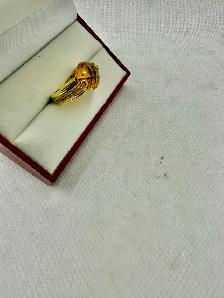 Women's 14K Gold Ring with Large Yellow Topaz~Size 8 - Photo 2