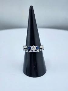 14 Kt. White Gold Cast 3-Stone Engagement Ring - 0.40 ct.(#7514)