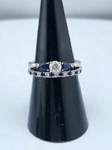 14 Kt. White Gold Cast 3-Stone Engagement Ring - 0.40 ct.(#7514) - Photo 2