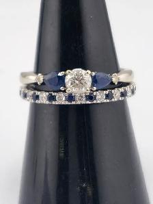 14 Kt. White Gold Cast 3-Stone Engagement Ring - 0.40 ct.(#7514) - Photo 3