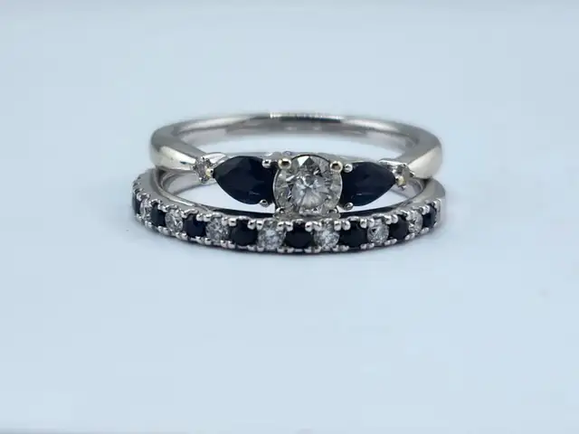 14 Kt. White Gold Cast 3-Stone Engagement Ring - 0.40 ct.(#7514) - Photo 5