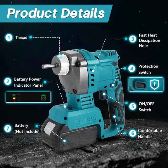 Cordless Concrete Vibrator with Lithium Battery & Poker Shaft - Photo 5