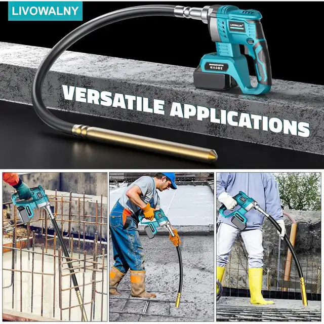 Cordless Concrete Vibrator with Lithium Battery & Poker Shaft - Photo 6