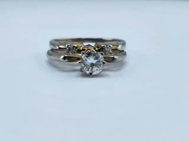 18 Kt. White Gold Cast Engagement Ring - 0.46ct. (#7517) - Photo 4