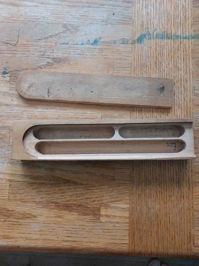 vintage wooden pencil case