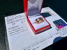 #843 - 14kt Yellow, White & Rose Gold EFFY Diamond Ring Sz 7