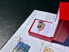 #843 - 14kt Yellow, White & Rose Gold EFFY Diamond Ring Sz 7 - Photo 5