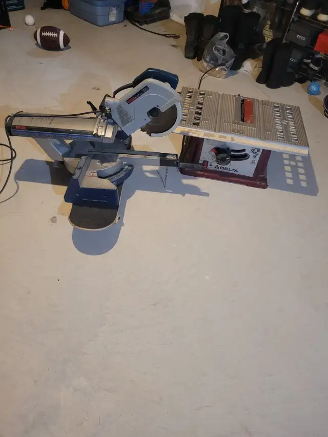Compound Miter Saw and Portable Table Saw