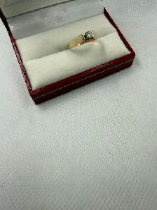 Women's 14K Gold Engagement Ring with Solitaire Diamond~Size 8 - Photo 2