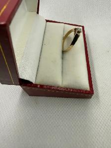 Women's 14K Gold Engagement Ring with Solitaire Diamond~Size 8 - Photo 3