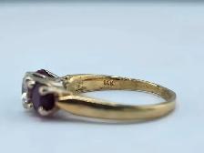 14 Kt. Yellow & White Gold 3-Stone Ring w/ Dia. & Rubies (#7519) - Photo 7