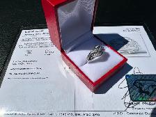 #844 - .925 Sterling, 1/2 Carat Diamond Ring, Size 7