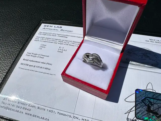 #844 - .925 Sterling, 1/2 Carat Diamond Ring, Size 7 - Photo 2