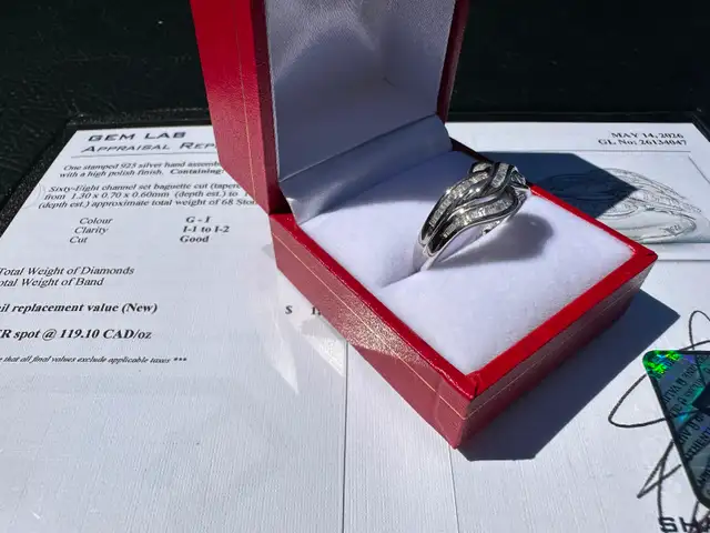 #844 - .925 Sterling, 1/2 Carat Diamond Ring, Size 7 - Photo 4