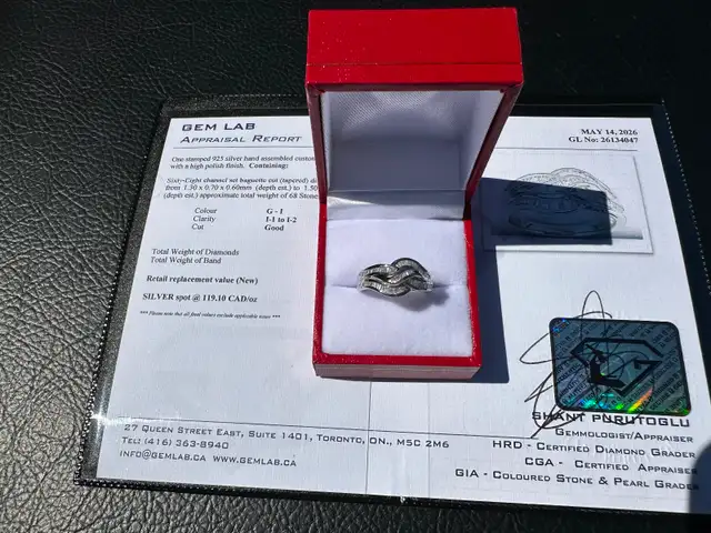 #844 - .925 Sterling, 1/2 Carat Diamond Ring, Size 7 - Photo 6