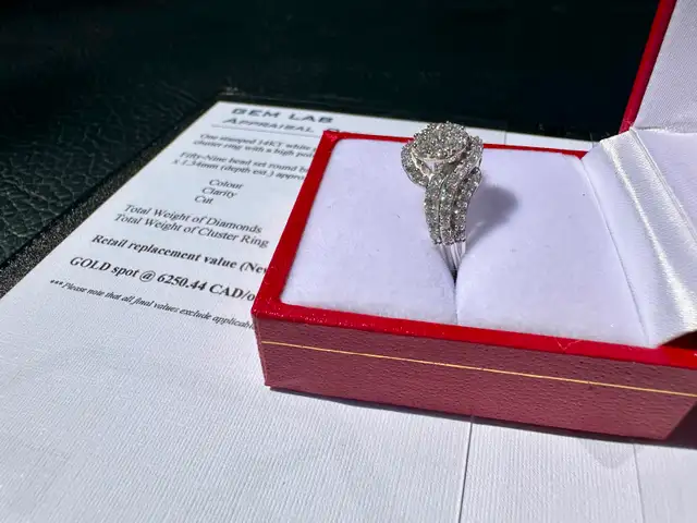 #832 - 14kt White Gold, 1.00 CTW Diamond Cluster Ring, Size 7 - Photo 4