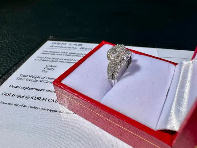 #832 - 14kt White Gold, 1.00 CTW Diamond Cluster Ring, Size 7 - Photo 5
