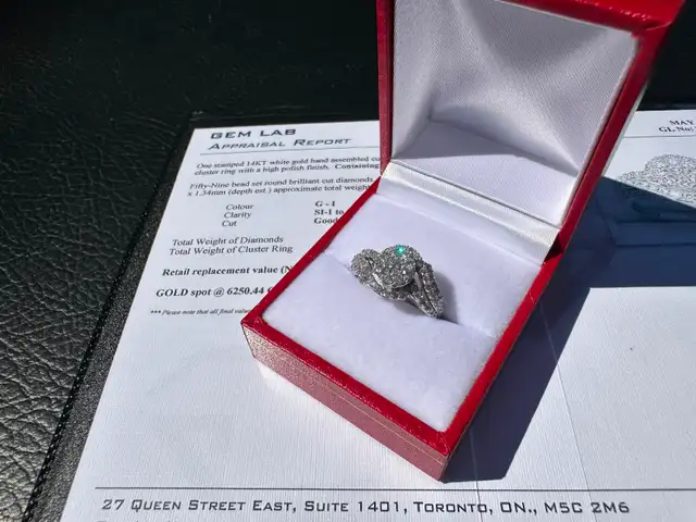 #832 - 14kt White Gold, 1.00 CTW Diamond Cluster Ring, Size 7 - Photo 6