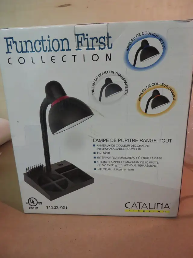 LAMPE DE BUREAU CATALINA ANNEAUX COULEUR FONCT TB
