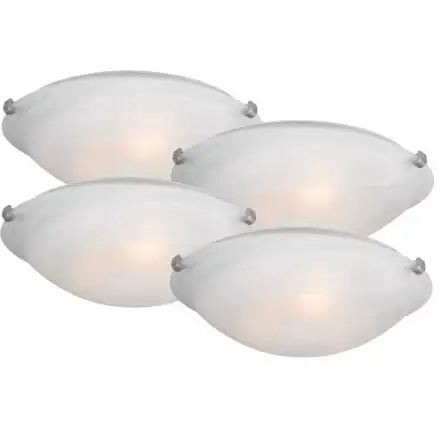 12-In Brushed Nickel Contemporary Incandescent Flush mount w/LED
