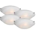 12-In Brushed Nickel Contemporary Incandescent Flush mount w/LED