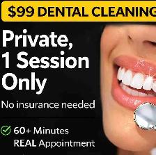 $99 full dental cleaning, 1 hour and only 1 session needed
