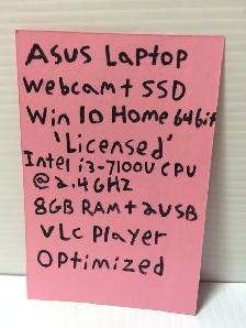 ASUS LAPTOP WEBCAM  SOLID STATE HD - Photo 4