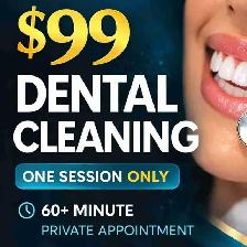 $99 full dental cleaning, 1 hour and only 1 session needed