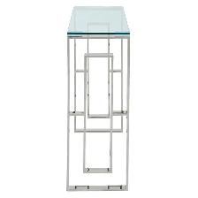 BRAND NEW EROS CONSOLE TABLE IN SILVER AND GLASS. - Photo 3