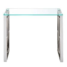 BRAND NEW EROS CONSOLE TABLE IN SILVER AND GLASS. - Photo 4