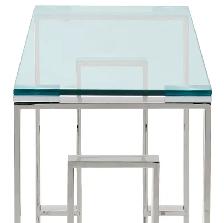 BRAND NEW EROS CONSOLE TABLE IN SILVER AND GLASS. - Photo 7