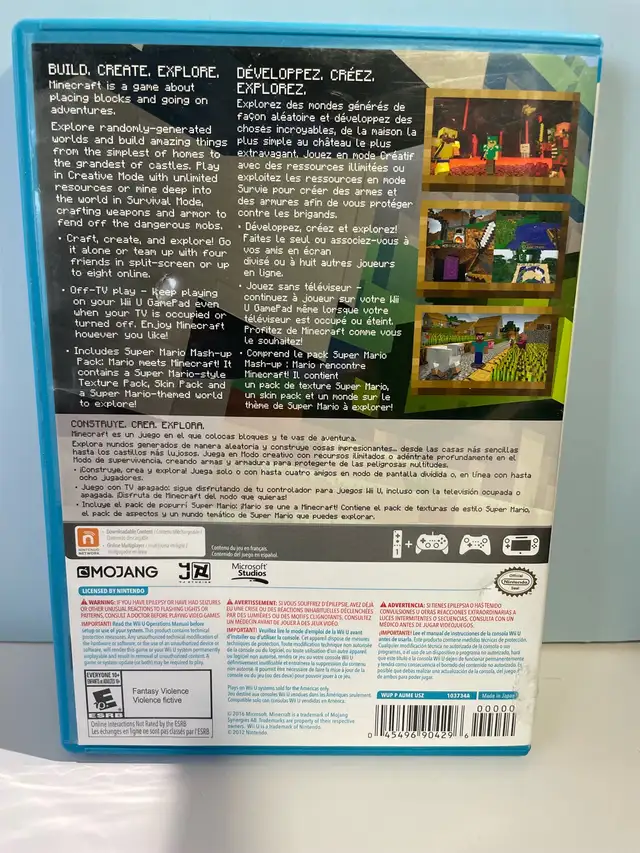 NINTENDO WII U MINECRAFT W/MANUAL - Photo 2