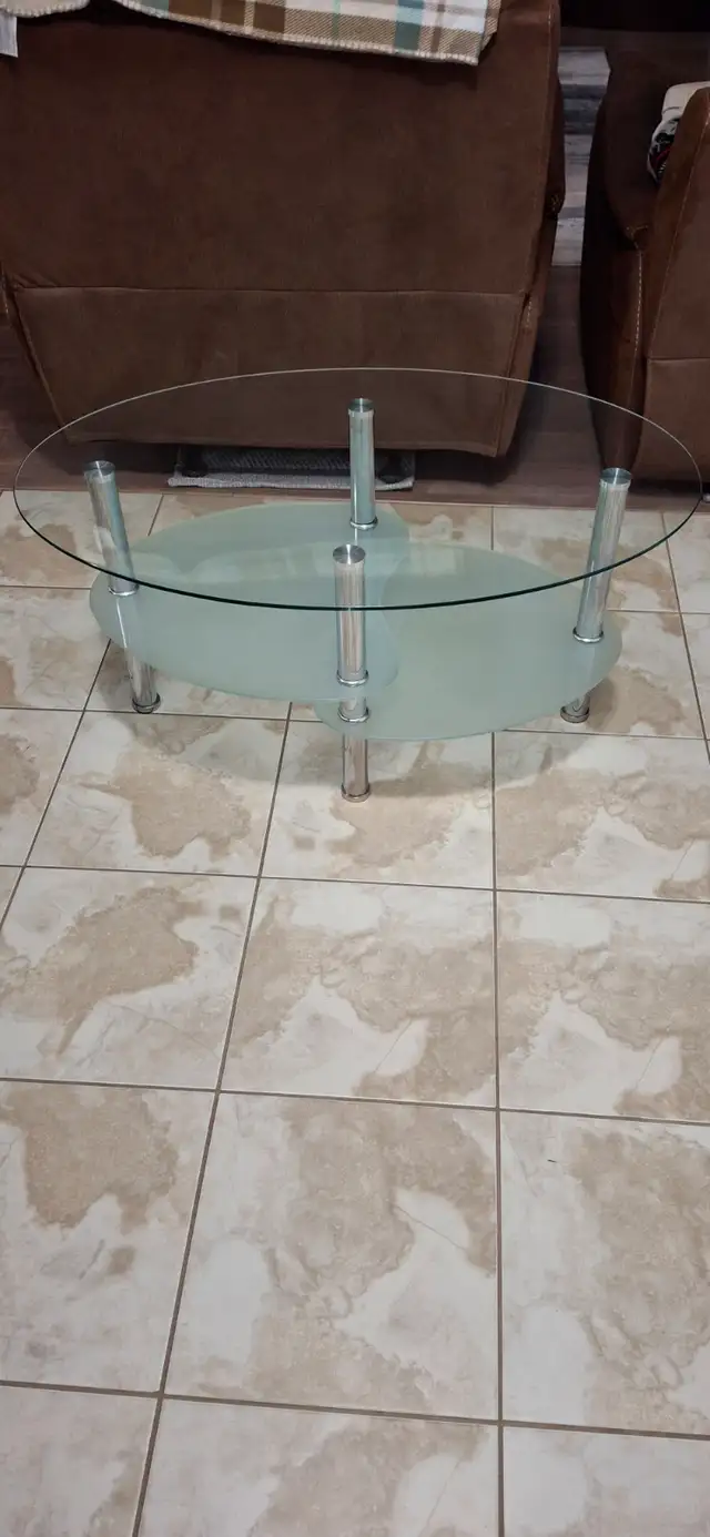 Glass coffee table
