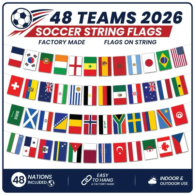 2026 World Cup String Flags Bunting Pennants - Photo 4