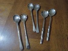 SALAD SETS- SPOONS/FORKS- TONGS- GRAVY SPOOM-CAKE LIFTER